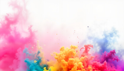 Obraz premium Vibrant explosion of Gulal powder in colorful abstract background