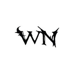 WN monogram logo design letter text name symbol monochrome logotype alphabet character simple logo