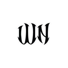 WN monogram logo design letter text name symbol monochrome logotype alphabet character simple logo