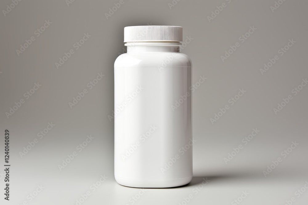 Poster sleek white container showcasing minimalist design in a neutral setting. generative ai