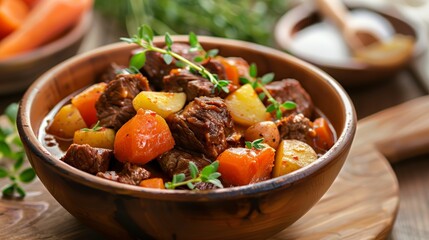 Rustic Beef Stew Bowl, Kitchen, Carrots, Potatoes