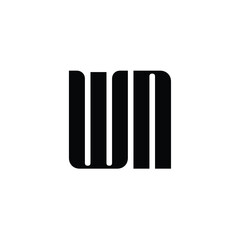WN monogram logo design letter text name symbol monochrome logotype alphabet character simple logo