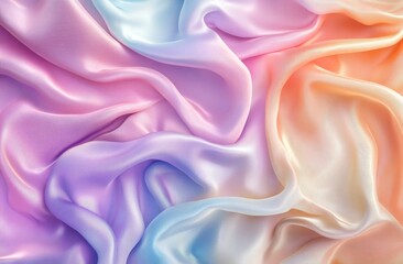 Pastel rainbow silk fabric texture background