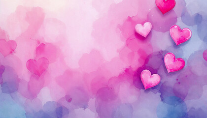 Heart and love watercolor background. Colouful watercolor of loves wallpaper
