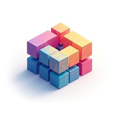 Fototapeta premium An isometric depiction of colorful addendum icon 