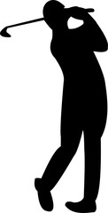 The man golf player silhouette