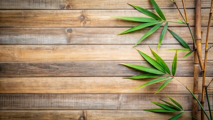 Fototapeta premium Serene Bamboo and Wood A Natural Background of Tranquil Greens and Warm Browns
