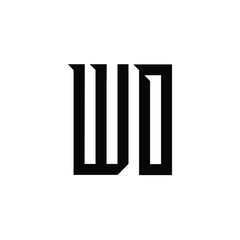 WO monogram logo design letter text name symbol monochrome logotype alphabet character simple logo