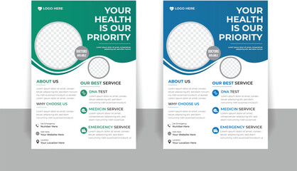 Clean and fresh Simple flyer design for medical 