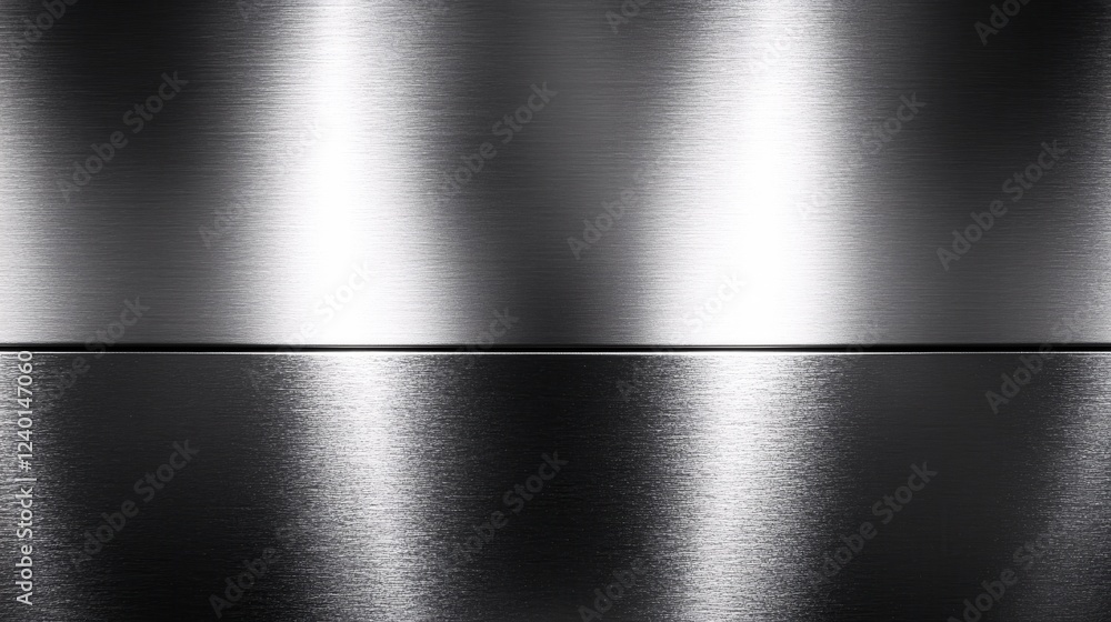Aufkleber metallic surface with horizontal lines and reflection creating a modern abstract background