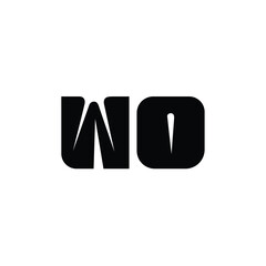 WO monogram logo design letter text name symbol monochrome logotype alphabet character simple logo