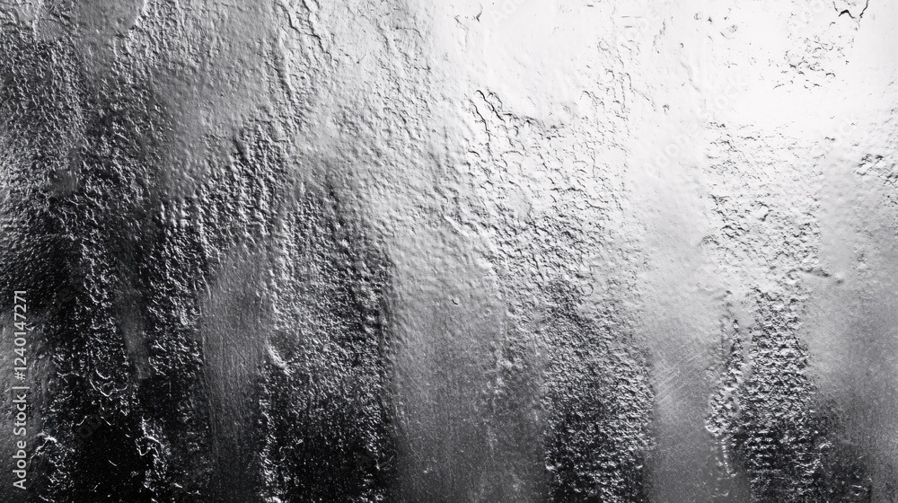 Poster textured metallic surface in monochrome with a gradient effect and rough irregular pattern