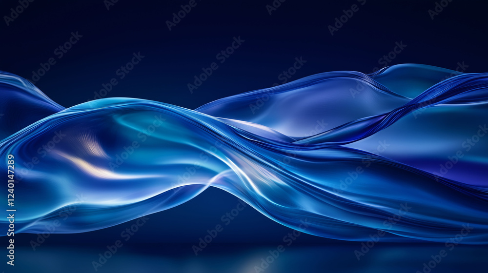 Poster sleek liquid background displaying smooth blue gradients and flowing shapes in vibrant fluid art. ge