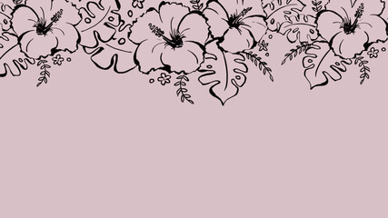 くすみカラーとハイビスカスの飾り