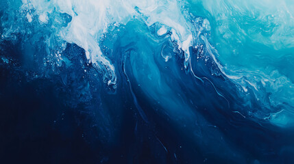 Fototapeta premium Vivid Blue Waves Swirl in Smooth Gradients Creating a Calming Liquid Effect in a Striking Abstract Background. Generative AI