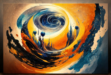 Exploring the Universe Through Vibrant Topaz Abstract Art