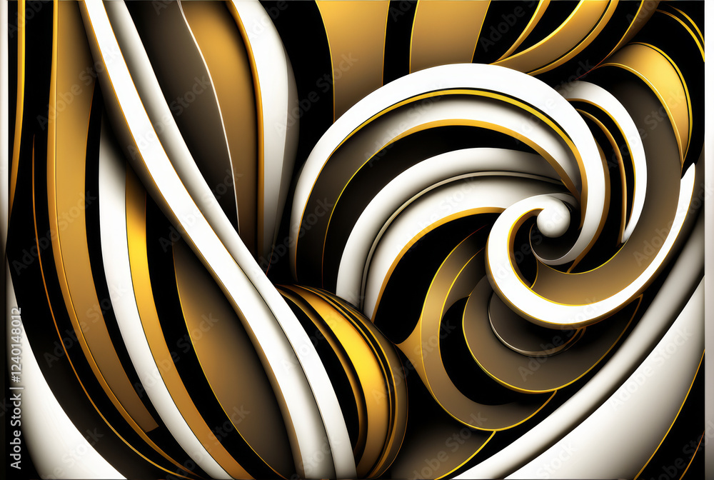 Poster dynamic swirling forms of topaz abstract art create visual rhythm