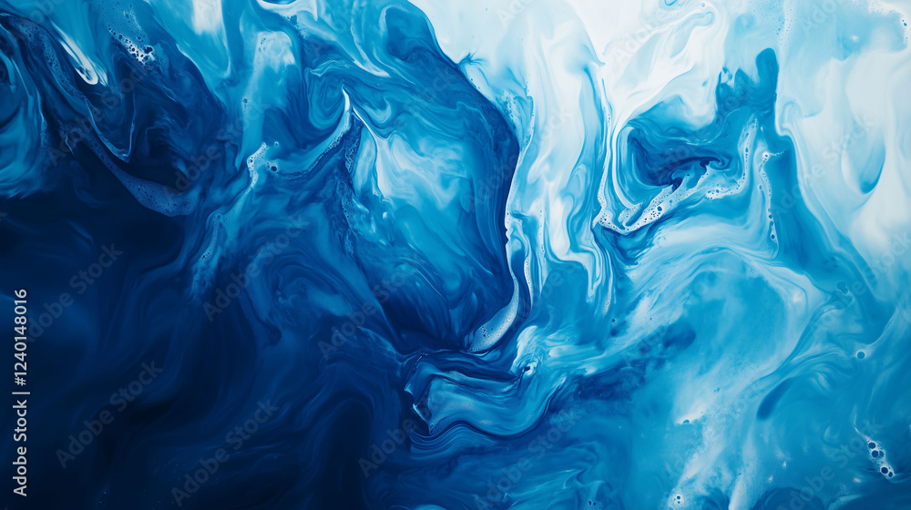 Poster sleek swirls of blue create a captivating liquid background in smooth gradients and vibrant textures
