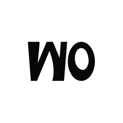 WO monogram logo design letter text name symbol monochrome logotype alphabet character simple logo