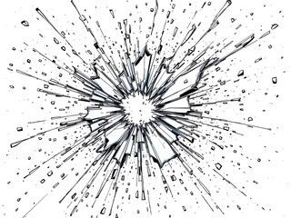 Shattering glass fragments