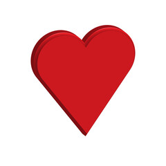 valentine day red heart isolated on white