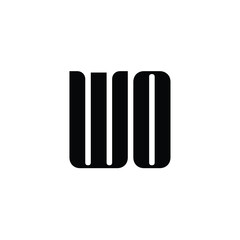 WO monogram logo design letter text name symbol monochrome logotype alphabet character simple logo