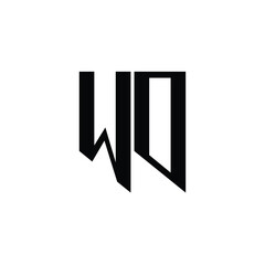 WO monogram logo design letter text name symbol monochrome logotype alphabet character simple logo