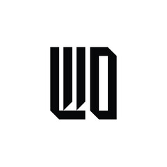 WO monogram logo design letter text name symbol monochrome logotype alphabet character simple logo