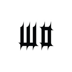 WO monogram logo design letter text name symbol monochrome logotype alphabet character simple logo