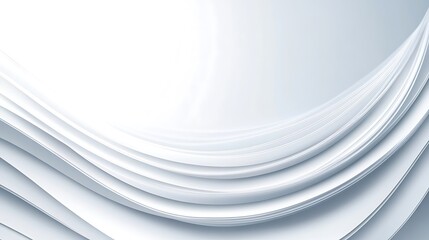 Abstract white wave curves, background design