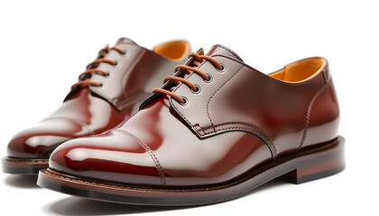 Classic Derby shoes with a high-gloss shine, giving off a professional and refined aura against a pure white background