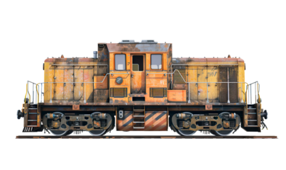 Train locomotive vehicle on a transparent background 