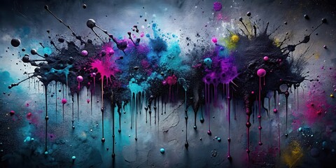 Fototapeta premium Vibrant Hues Exploding in a Symphony of Color and Texture on a Rough Surface