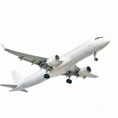 Obraz premium Commercial Airplane in Flight White Aircraft Airliner Aviation Transportation Travel