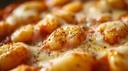 Gnocchi baked in tomato sauce with melted cheese