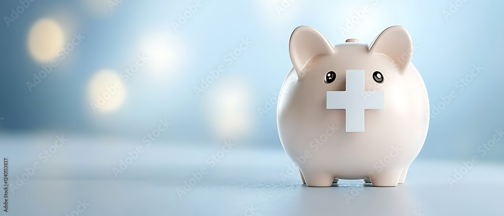 Poster building wealth saving strategies with a piggy bank home office financial guide minimalist setting c