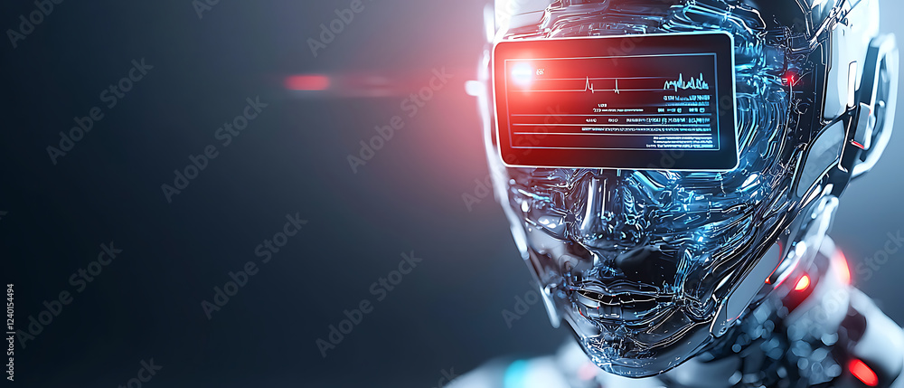 Poster futuristic robot technology digital world high-definition image sci-fi environment close-up view art
