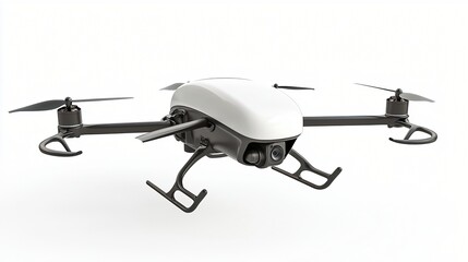 Modern White and Black Drone with Camera Aerial Photography Quadcopter Technology