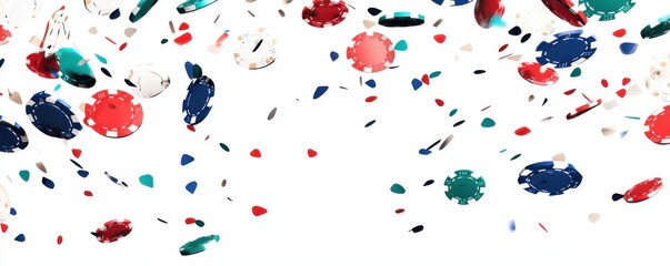 Falling Casino Chips: A Colorful Gamble