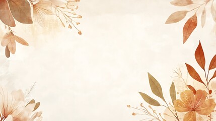 Autumn floral border, design template