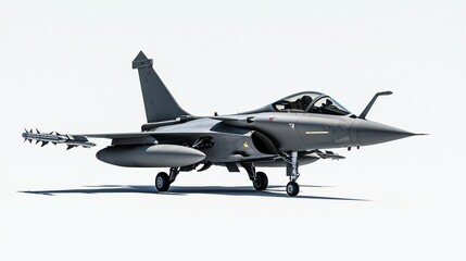 Rafale Fighter Jet Military Aircraft Ready for Takeoff Powerful Warplane