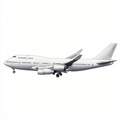 Obraz premium Large Commercial Airplane White Jet Airliner Side View Aviation Travel Flight Journey