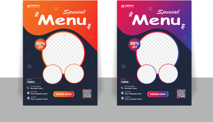 Resturent menu food flyer or poster design