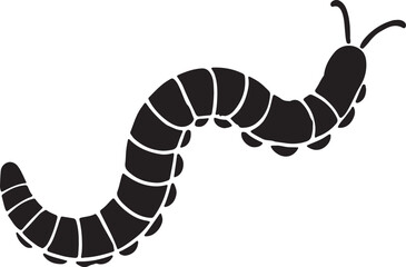 Naklejka premium worm insect icon clip art silhouette logo design vector illustration