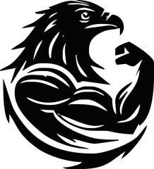 Body Builder Character with Eagle Head