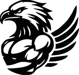 Body Builder Character with Eagle Head