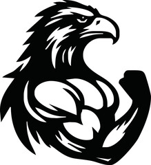 Body Builder Character with Eagle Head