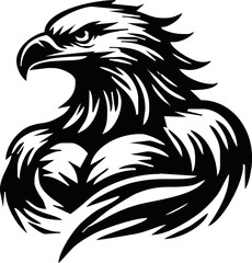 Body Builder Character with Eagle Head