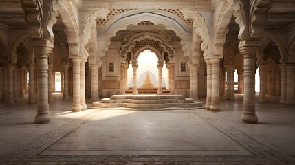 Fototapeta premium Majestic and Ornate Ancient Religious Architecture Adorned with Intricate and Captivating Stone Carvings Showcasing the Architectural and Cultural Heritage of a Bygone Era