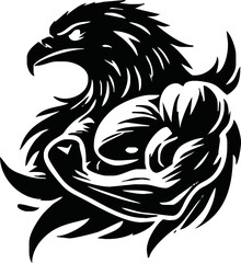Body Builder Character with Eagle Head